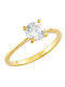 Dio Jewellery Lab Γυναικείο Δαχτυλίδι με Ζιργκόν από Ασήμι Επιχρυσωμένο