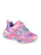 Eternal Heart Kids Sneakers with Hoop & Loop Closure & Lights Pink