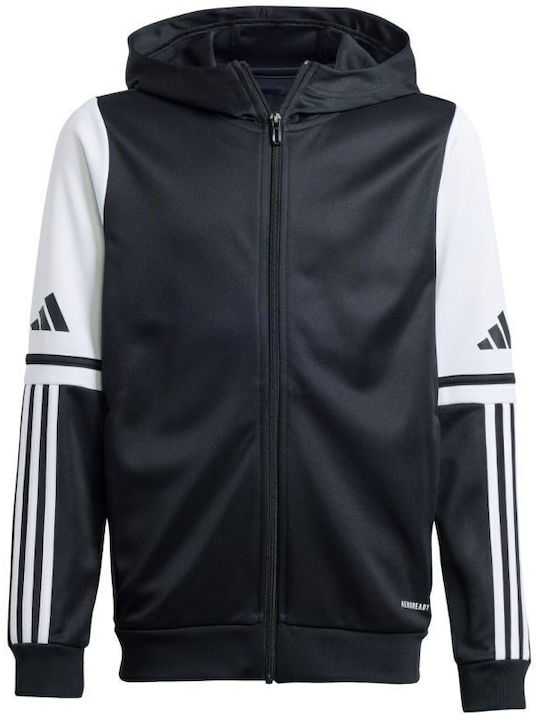 adidas Sportlich Kinderstrickjacke mit Kapuze Schwarz Squadra