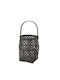 Zaros Φαναράκι Rattan Επιτραπέζιο Μαύρο 18x18x22εκ.