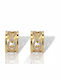 Mentzos Earrings Hoops made of Silver Gold Plated with Stones
