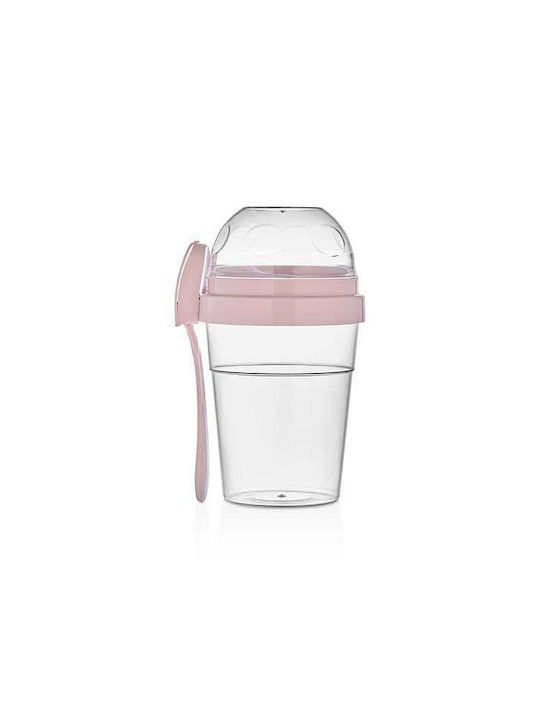 Veltihome Δοχείο Φαγητού Πλαστικό Ροζ 600ml