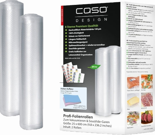 Caso Σαγρέ Σακούλες για Συσκευές Vacuum 600x250mm 1 Ρολό