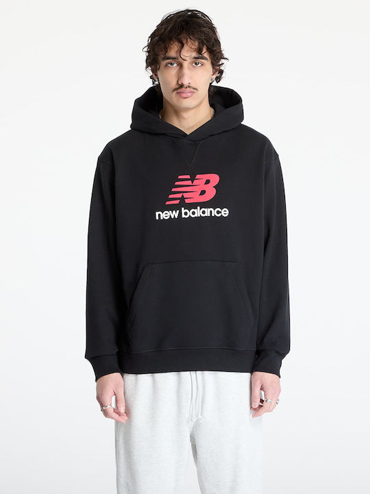 New Balance Athletics Φούτερ με Κουκούλα Black