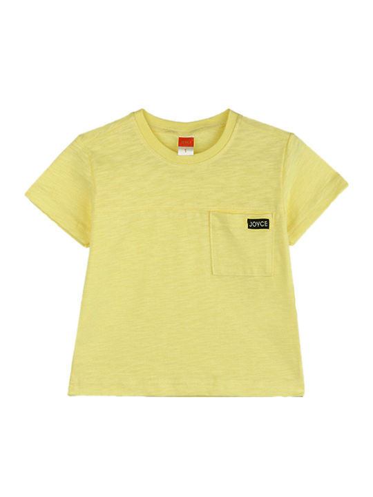 Joyce Παιδικό T-shirt Κίτρινο Pocket