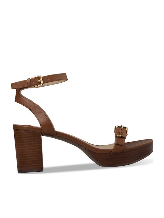 Ralph Lauren Melissa H Leder Sandalen Tabac Braun
