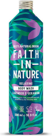 Faith in Nature Gel de Duș cu Ovăz și Miros de Lavandă 500ml