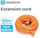 Aigostar Extension Cable Cord 3 x 1.5mm²/30m Orange