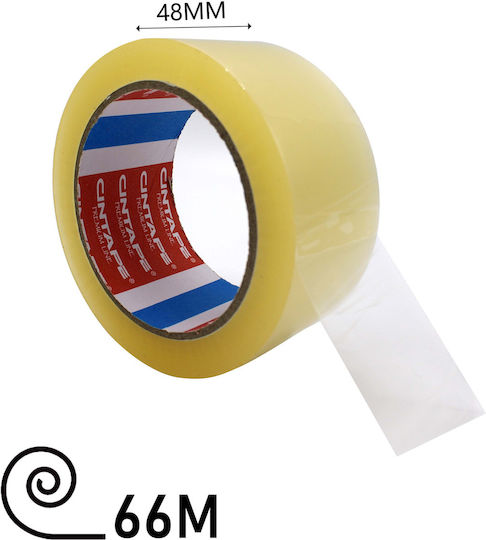 Cintape Ταινία Συσκευασίας Χαμηλού Θορύβου 48mm x 66m Διάφανη