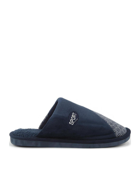 Fshoes Winterliche Herrenhausschuhe Blau