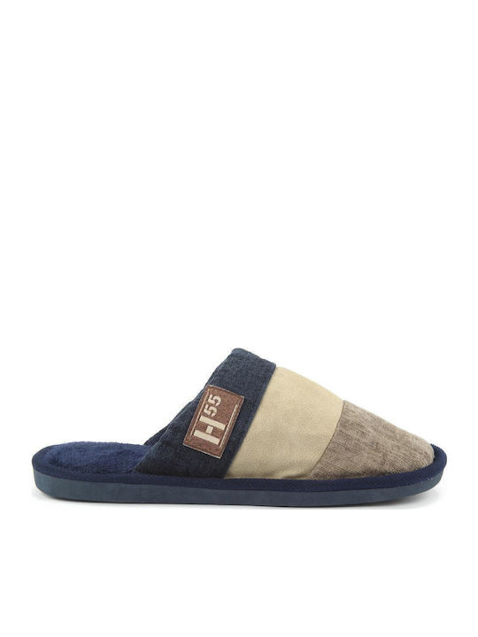 Fshoes Winterliche Herrenhausschuhe Blau