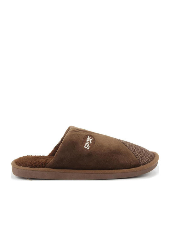 Fshoes Winterliche Herrenhausschuhe Braun