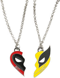 Deadpool Wolverine Marvel Necklace Set Yellow Red Large Size
