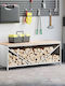 vidaXL Wooden Shelf Wood Storage 100.5x35.5x40cm White