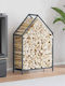 vidaXL Firewood Inox Shelf Wood Storage 60x25x90cm Gray