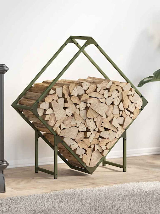 vidaXL Inox Ράφι Αποθήκευσης Ξύλων 80x25x80cm Π...