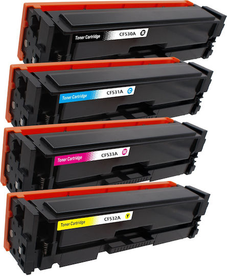 Συμβατα Toners Hp Cf530a Cf531a Cf532a Cf533a Hp205a Set