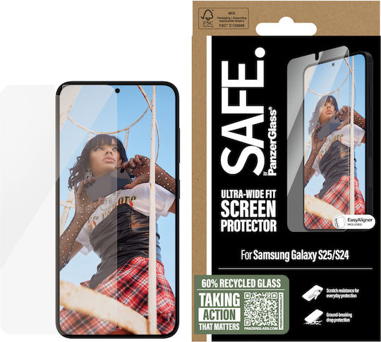 Safe By PanzerGlass Displayschutzfolie Samsung Galaxy S 24 S 25 Ultra-Wide Fit mit Aligner