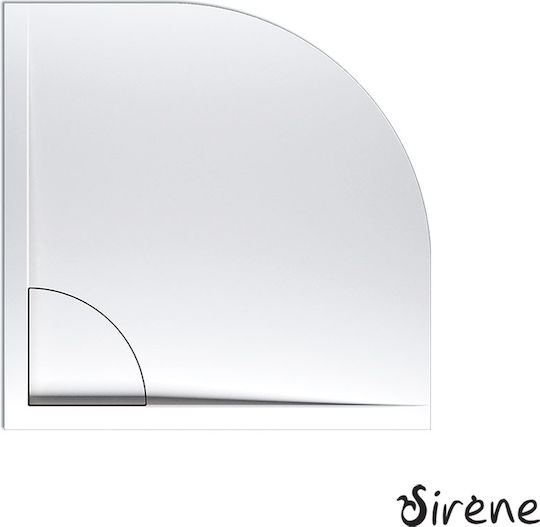 Sirene Flow U-образна форма Акрил душ 80x80см Бял