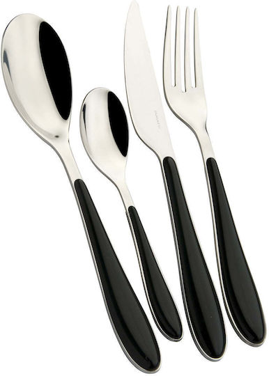 Casa Bugatti Gioia Set de Tacâmuri Inoxidabil Negre 24buc