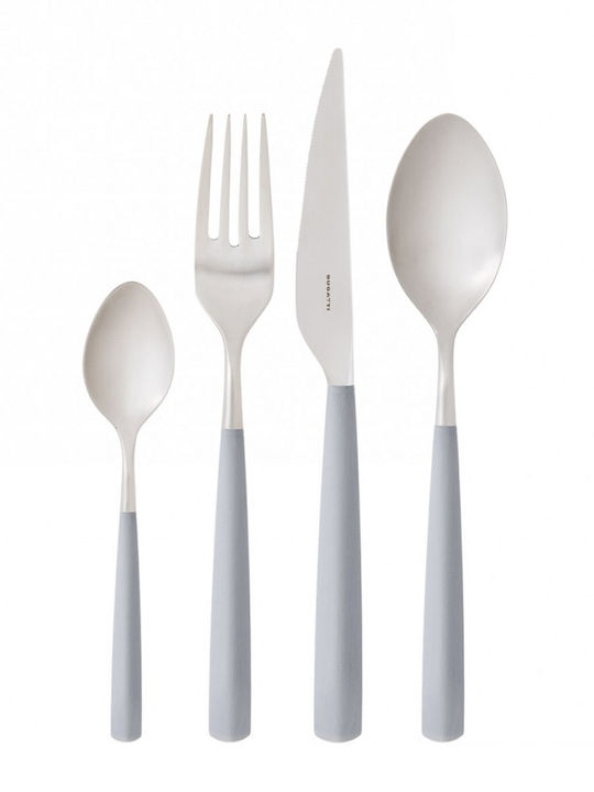 Casa Bugatti Set de Tacâmuri Inoxidabil Gri 24buc