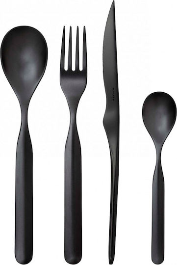 Casa Bugatti Vidal Set de Tacâmuri Inoxidabil Negre 24buc