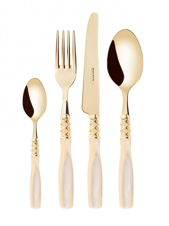Casa Bugatti Set de Tacâmuri Inoxidabil Auriu 24buc