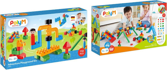 Hape Τουβλάκια PolyM Adventure Play Kit για 1.5-5 Ετών 110τμχ