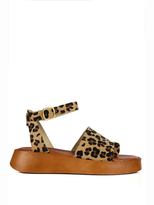 Leopard Flatforms Ankle Strap