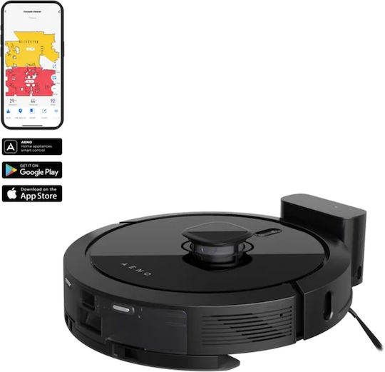AENO RC7S Robot Vacuum Cleaner with Laser Mapping & 4000Pa Suction Power Black