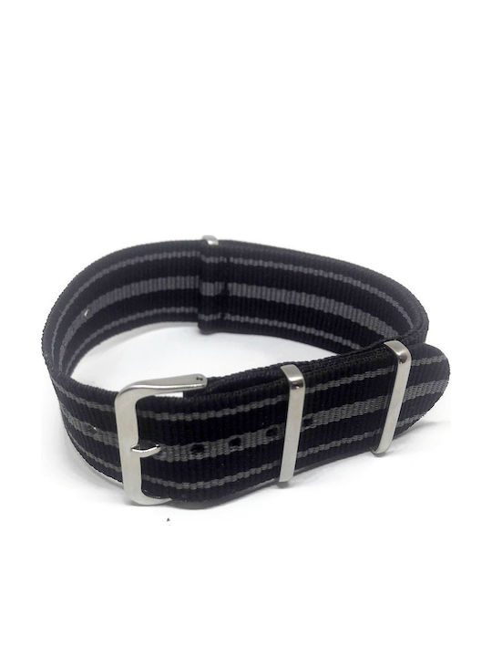 Fabric curea Benzile Nato Negru 18mm