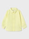 Kids Shirt Long Sleeve Linen Yellow