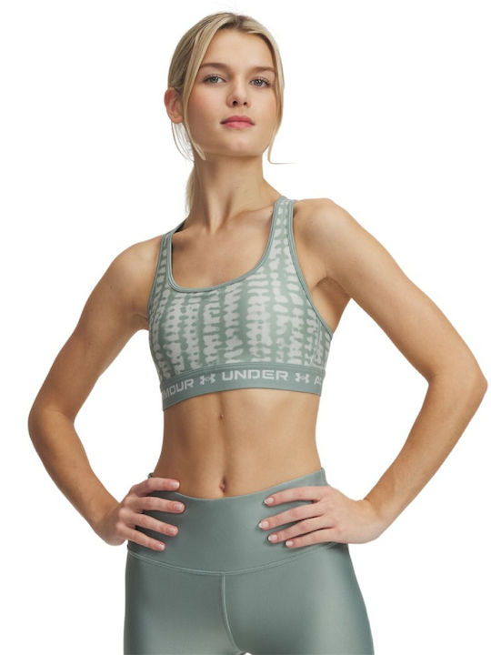 Under Armour Γυναικείο Αθλητικό Μπουστάκι Green-white με Αφαιρούμενη Ενίσχυση