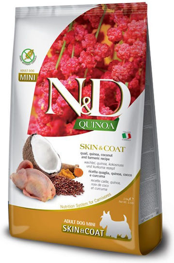 Farmina Quinoa 7kg Dry Food Diet, Grain-Free for Adult Small Breed Dogs with Quail, Meat and Liver