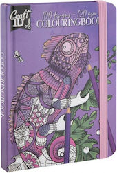 Hardcover Coloring Book A6 12x16cm 100 Designs Purple