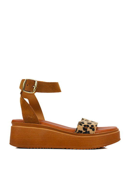 Leopard Flatforms Ankle Strap