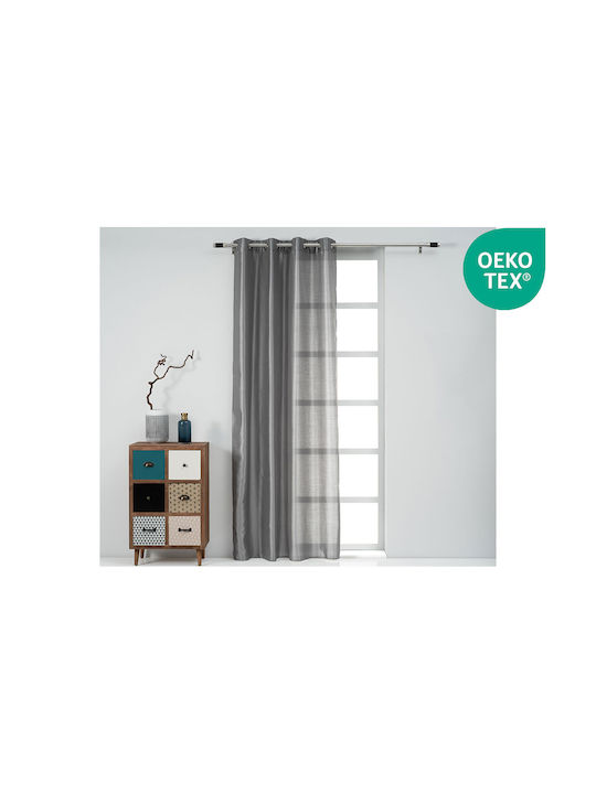 Easy Home Κουρτίνα με Τρουκς Marimba Γκρι 140x260εκ.