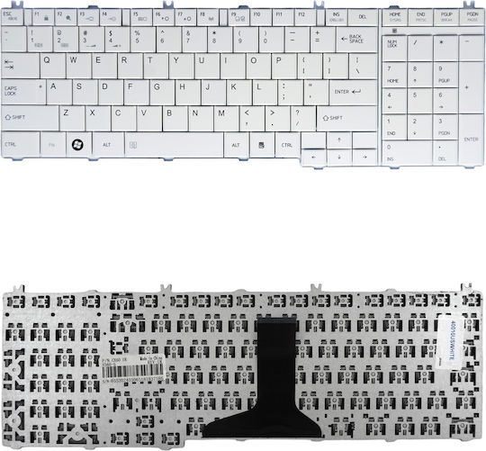 Πληκτρολόγιο Laptop Toshiba Dynabook:t350 Sateliite B:b350 Satellite C:c650 C650d C655 C655d C660 C670 C675 Satellite L L650 L650d L655 L655d L670 L670d L675 L675d L750 L750d L755 L755d L770 L770d L775 L775d Aebl6u00020 9z.n4wsq.01d Κωδ.40010uswhite