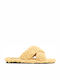 Winter Damen Hausschuhe mit Fell Gelbe