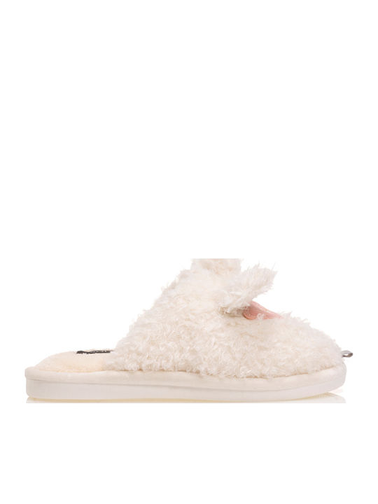 I&lu Winter Women's Slippers with Fur White