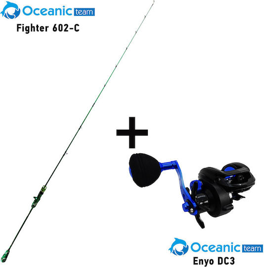 Oceanic Fighter 602-c + Oceanic Team Fishing Rod for Tai Rubber with Reel 1.8m 60-120gr