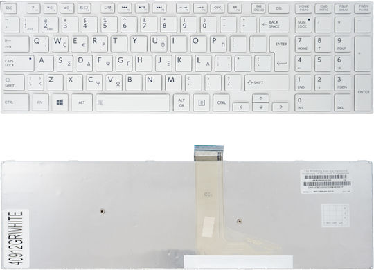 Greek Laptop Keyboard for Toshiba Satellite C70 C75 C75d C75d-a C75a C75t C75dt C75-a 9z.n7usv.n01 Aebd5500020-gk 6037b0083202 134970131 Gr White Code 40912grwhite