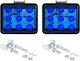 2 buc Zs-7013 3 inch 9LED Lumină de avertizare stroboscopică impermeabilă pentru mașină și camion, lumină albastră