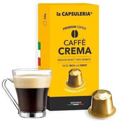 Кафе капсули съвместими с машини Nespresso 10 бр. - крема кафе алуминиеви капсули съвместими с Nespresso* - La Capsuleria
