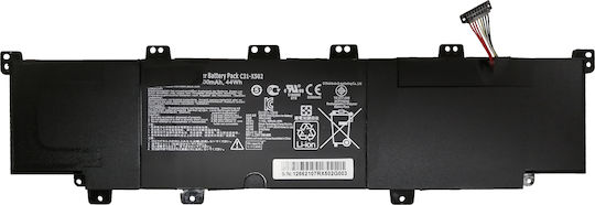 Laptop Battery for Asus Pu500 Pu500c Pu500ca Series Asus Vivobook S500 Series S500c S500ca S500ca-cj005h C31-x502 C21-x502 0b200-00320300 0b200-00320300m 11.1v 44wh 4000mah Oem Code 1-bat0330 44wh