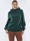 Damen Bluse Rollkragenpullover Green