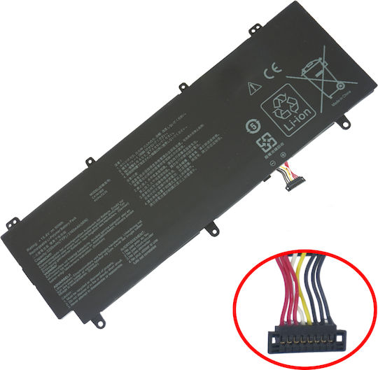 Батерия за лаптоп Asus Rog Zephyrus S Gx531gs Gx531gm Gx531gx 15.4v 50wh 3255mah C41n1805 лентов кабел 8 пина код 1-bat0463