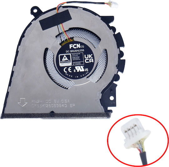Laptop GPU Cooling Fan Asus Vivobook Pro M7400q M3401q K3400p M3400qa M7400qe X7400pc 13nb0u40t03121 Dfs5k12605384g Fn2h 4pin Code 81111