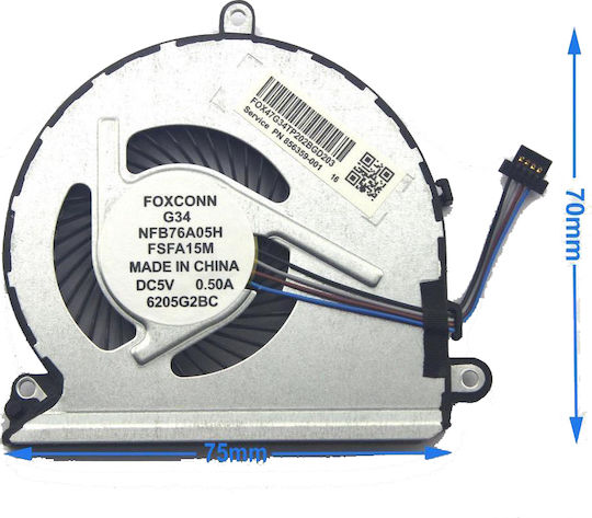 Laptop CPU Cooling Fan for HP Pavilion 15-au 15-au000 15-au100 15-aw000 15-aw100 11-f100 856359-001 Tpn-q172 4pin Code 80352