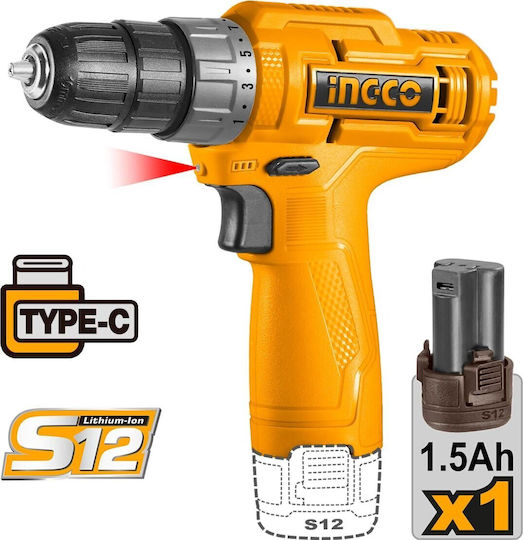 Ingco CDLI12428 Двигател За Бормашина На Батерия 12V 1x1.5Ah